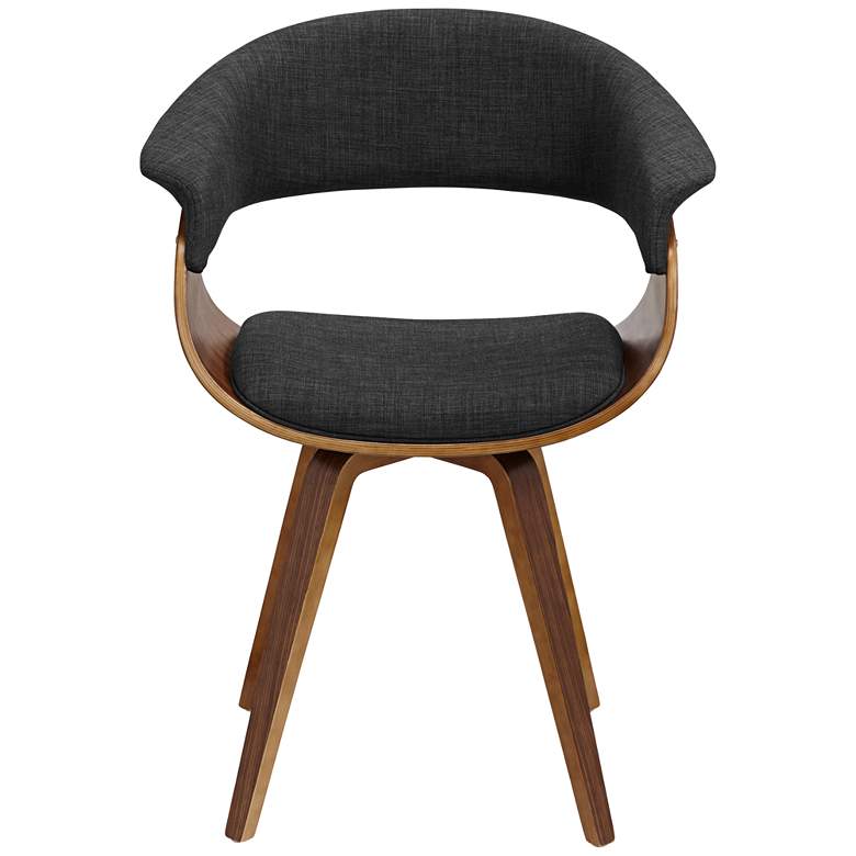 Image 7 Summer Charcoal Fabric and Walnut Wood Modern Dining Chair more views