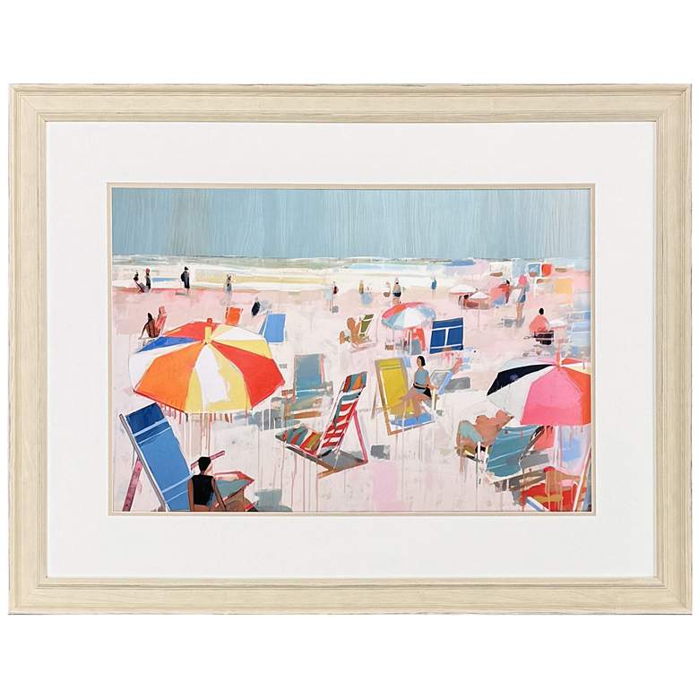 Image 1 Summer Days on Beach I 42"W x 32"H Framed Wall Art