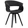 Summer Dining Chair in Charcoal Fabric and Black Finish
