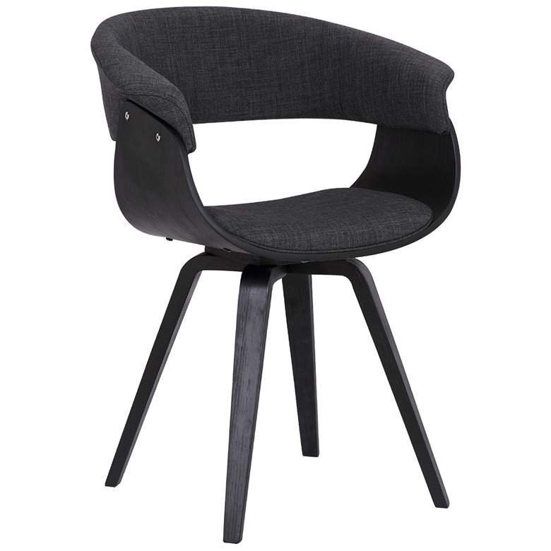 Image 1 Summer Dining Chair in Charcoal Fabric and Black Finish