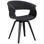 Summer Dining Chair in Charcoal Fabric and Black Finish