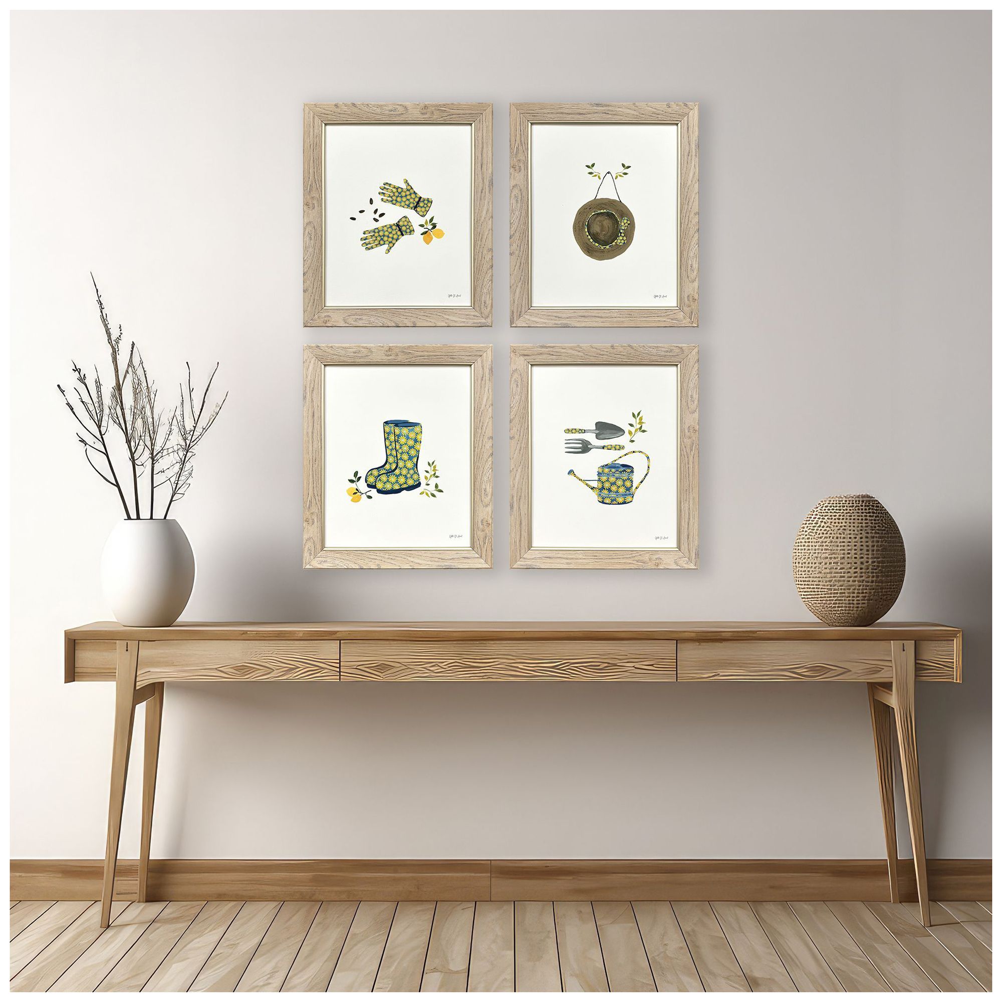 Image 4 Summer Garden 14"W x 17"H Framed Art Set of 4 more views