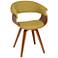 Summer Green Fabric and Walnut Wood Dining Chair
