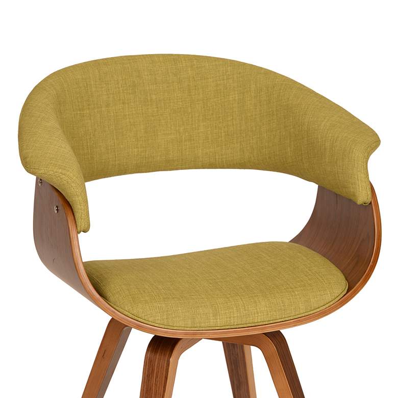 Image 3 Summer Green Fabric and Walnut Wood Dining Chair more views