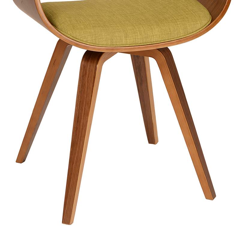 Image 4 Summer Green Fabric and Walnut Wood Dining Chair more views