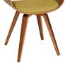 Summer Green Fabric and Walnut Wood Dining Chair