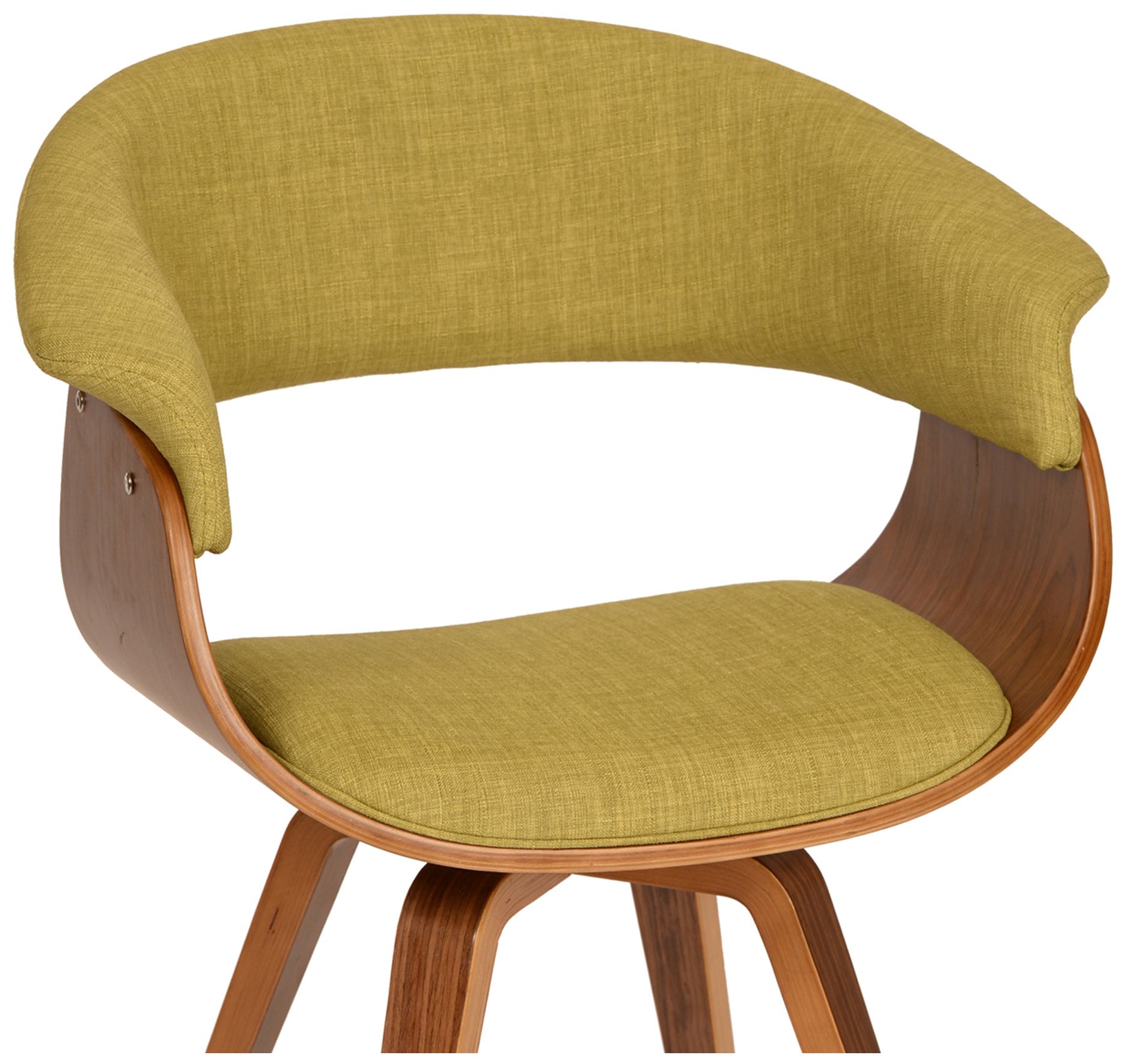 Image 5 Summer Green Fabric and Walnut Wood Dining Chair more views