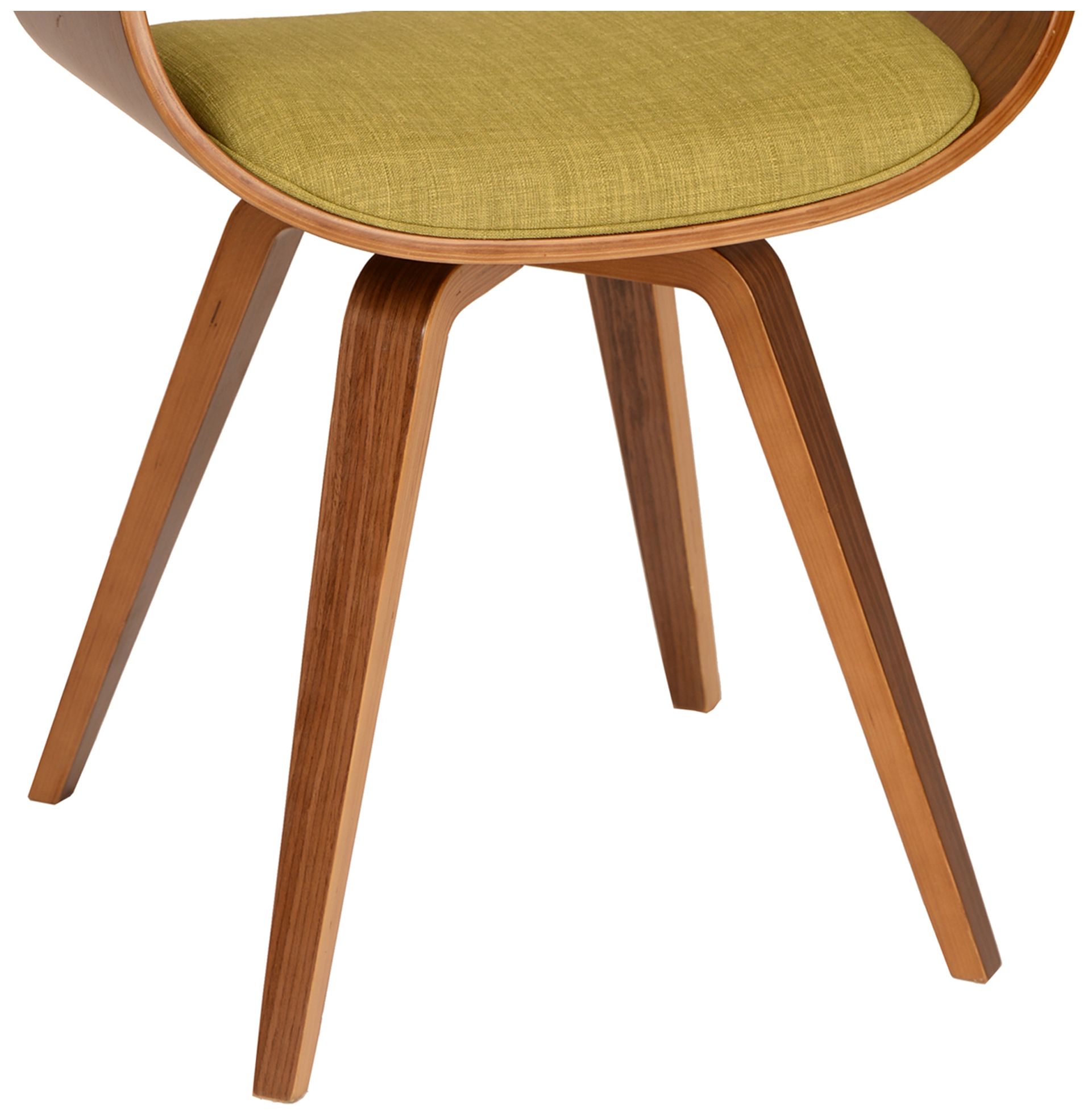 Image 6 Summer Green Fabric and Walnut Wood Dining Chair more views