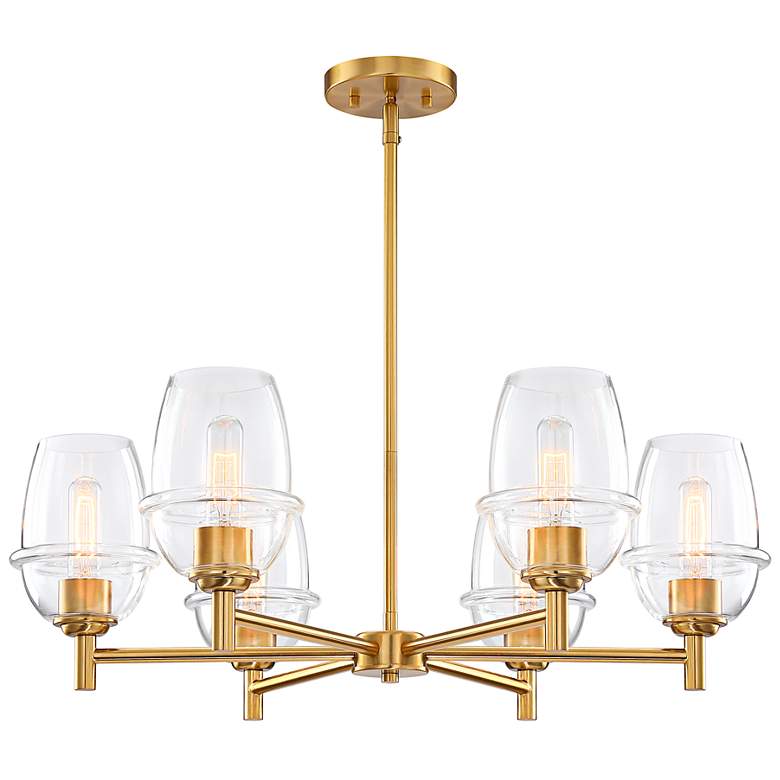 Image 2 Summer Jazz 28" Wide Brushed Gold 6-Light Chandelier