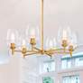 1_Summer Jazz 28" Wide Brushed Gold 6-Light Chandelier