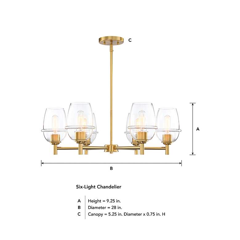 Image 7 Summer Jazz 28" Wide Brushed Gold 6-Light Chandelier more views