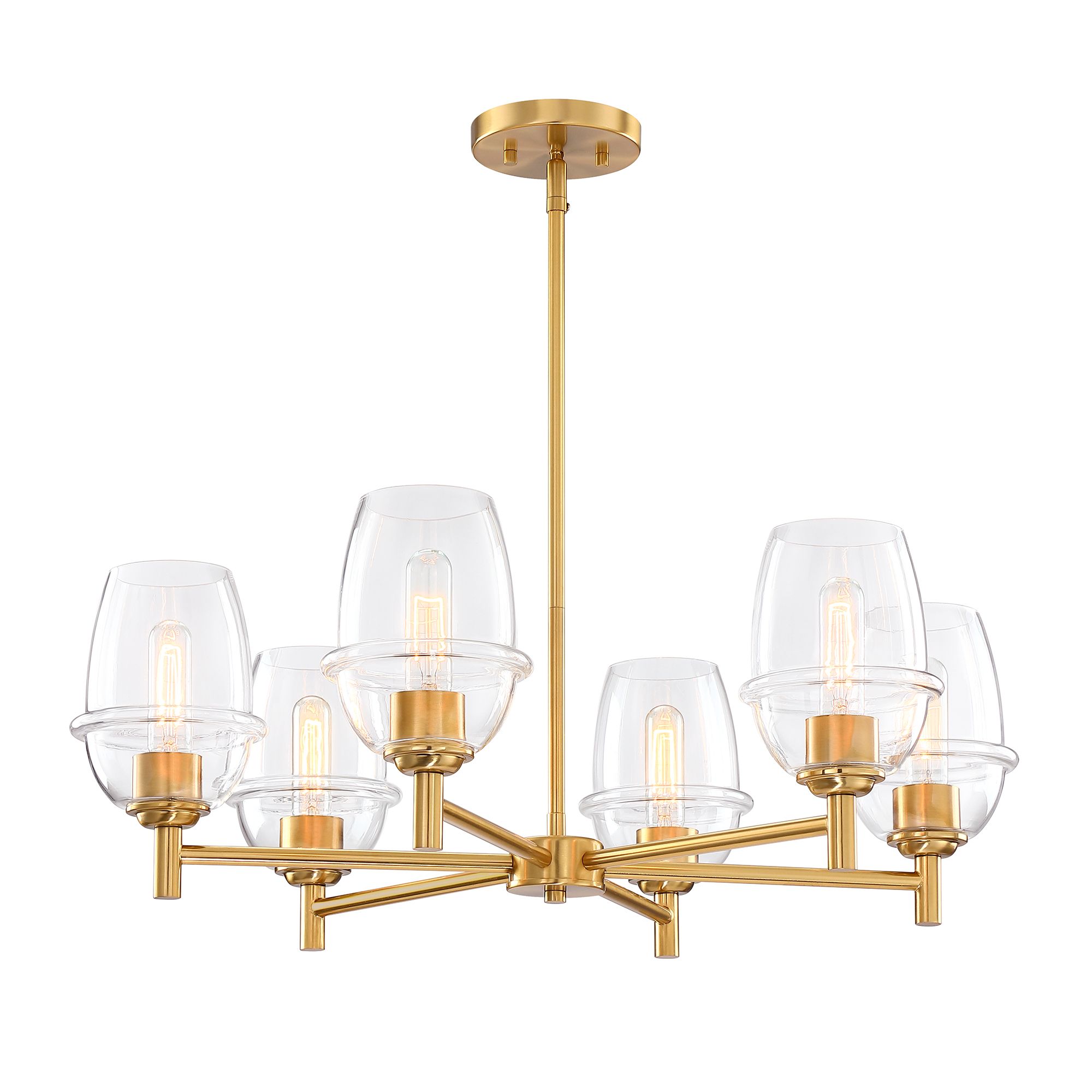 Summer Jazz 28" Wide Brushed Gold 6-Light Chandelier