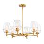 Summer Jazz 28" Wide Brushed Gold 6-Light Chandelier