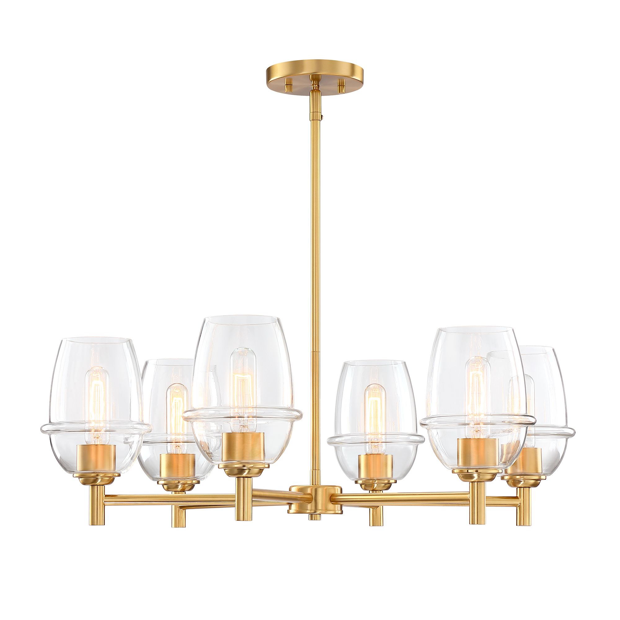 Summer Jazz 28" Wide Brushed Gold 6-Light Chandelier