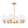 Summer Jazz 28" Wide Brushed Gold 6-Light Chandelier
