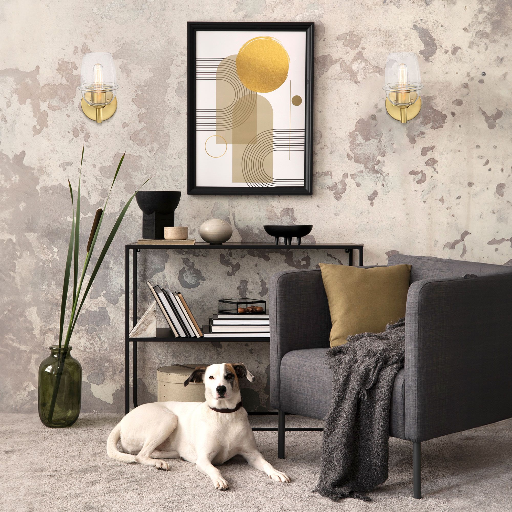 Image 7 Summer Jazz 5.5 in. 1-Light Brushed Gold Wall Sconce Light more views