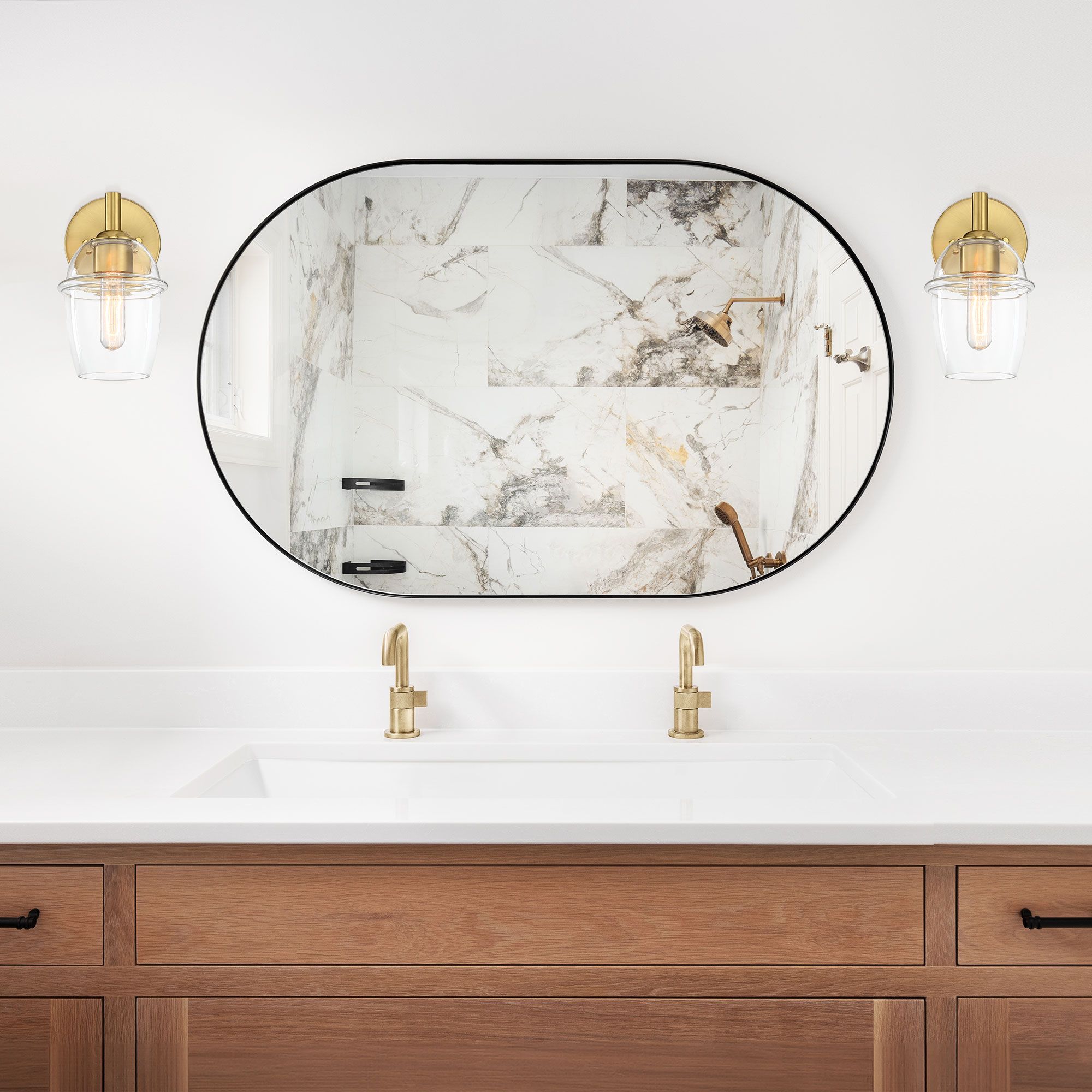 Summer Jazz 5.5 in. 1-Light Brushed Gold Wall Sconce Light