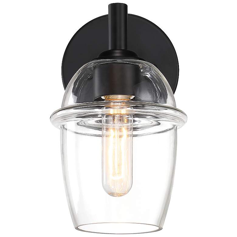 Image 1 Summer Jazz 5.5 in. 1-Light Matte Black Wall Sconce Light