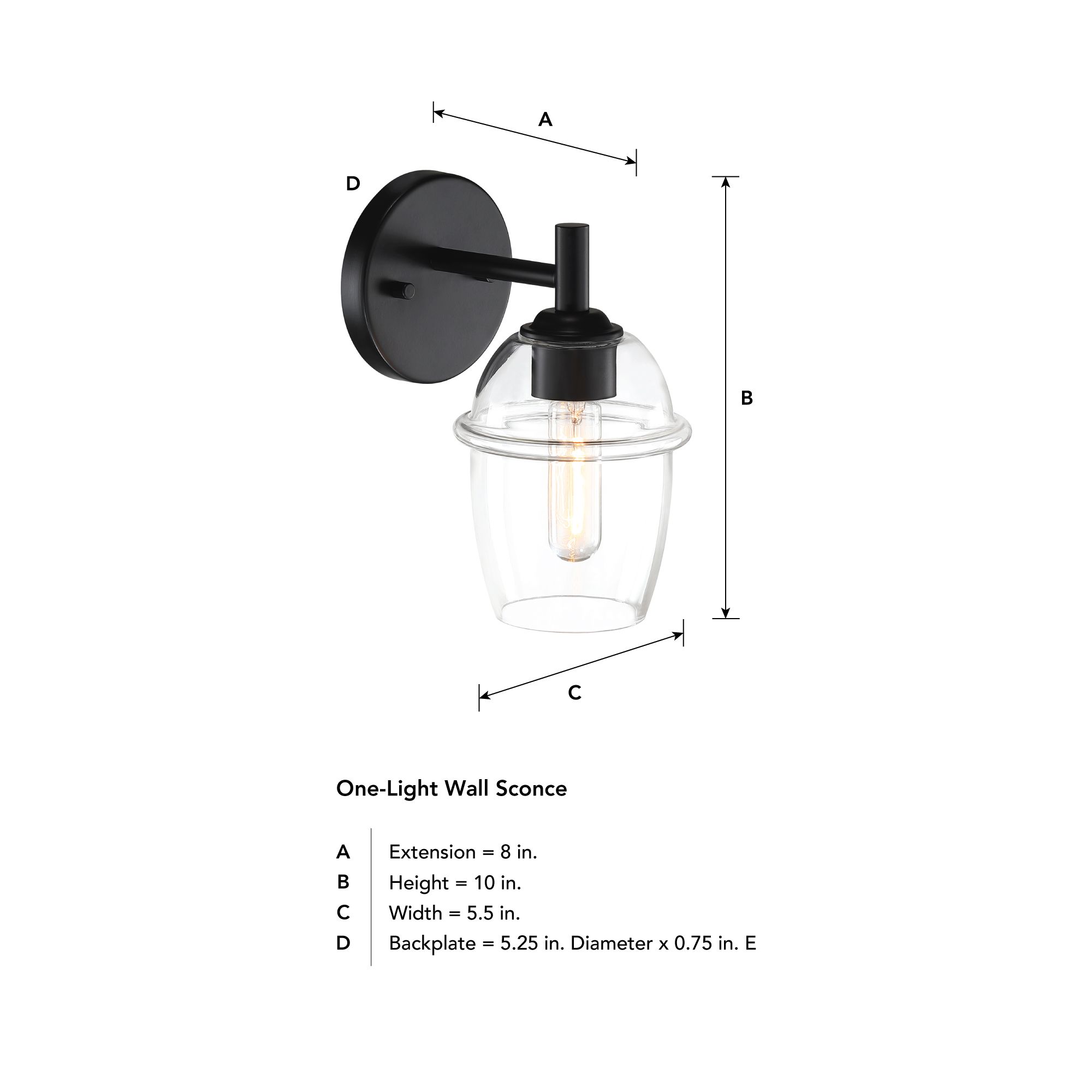 Image 5 Summer Jazz 5.5 in. 1-Light Matte Black Wall Sconce Light more views