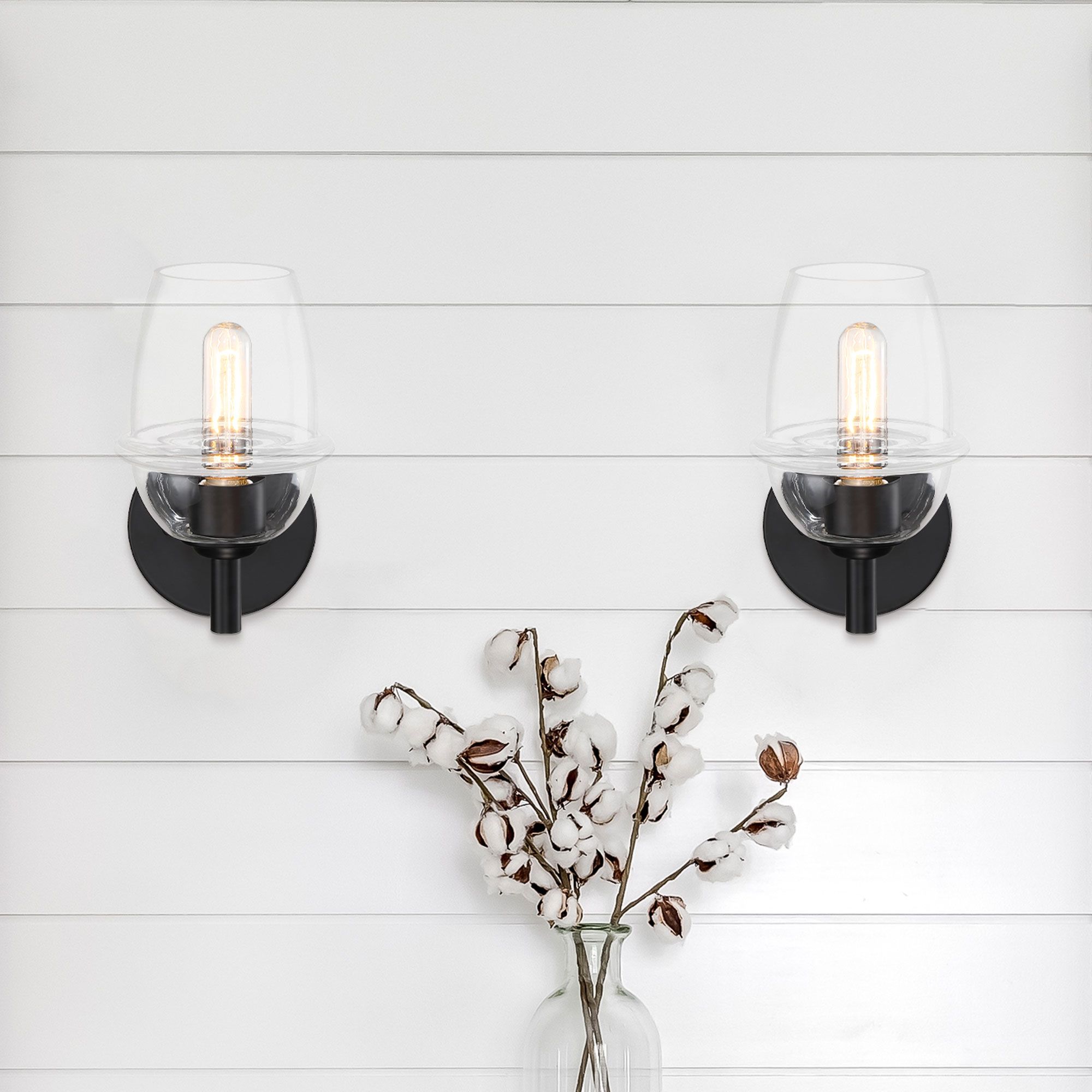 Image 6 Summer Jazz 5.5 in. 1-Light Matte Black Wall Sconce Light more views