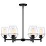 2_Summer Jazz 6-Light Matte Black Transitional Shaded Chandelier