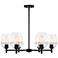 Summer Jazz 6-Light Matte Black Transitional Shaded Chandelier