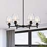 1_Summer Jazz 6-Light Matte Black Transitional Shaded Chandelier