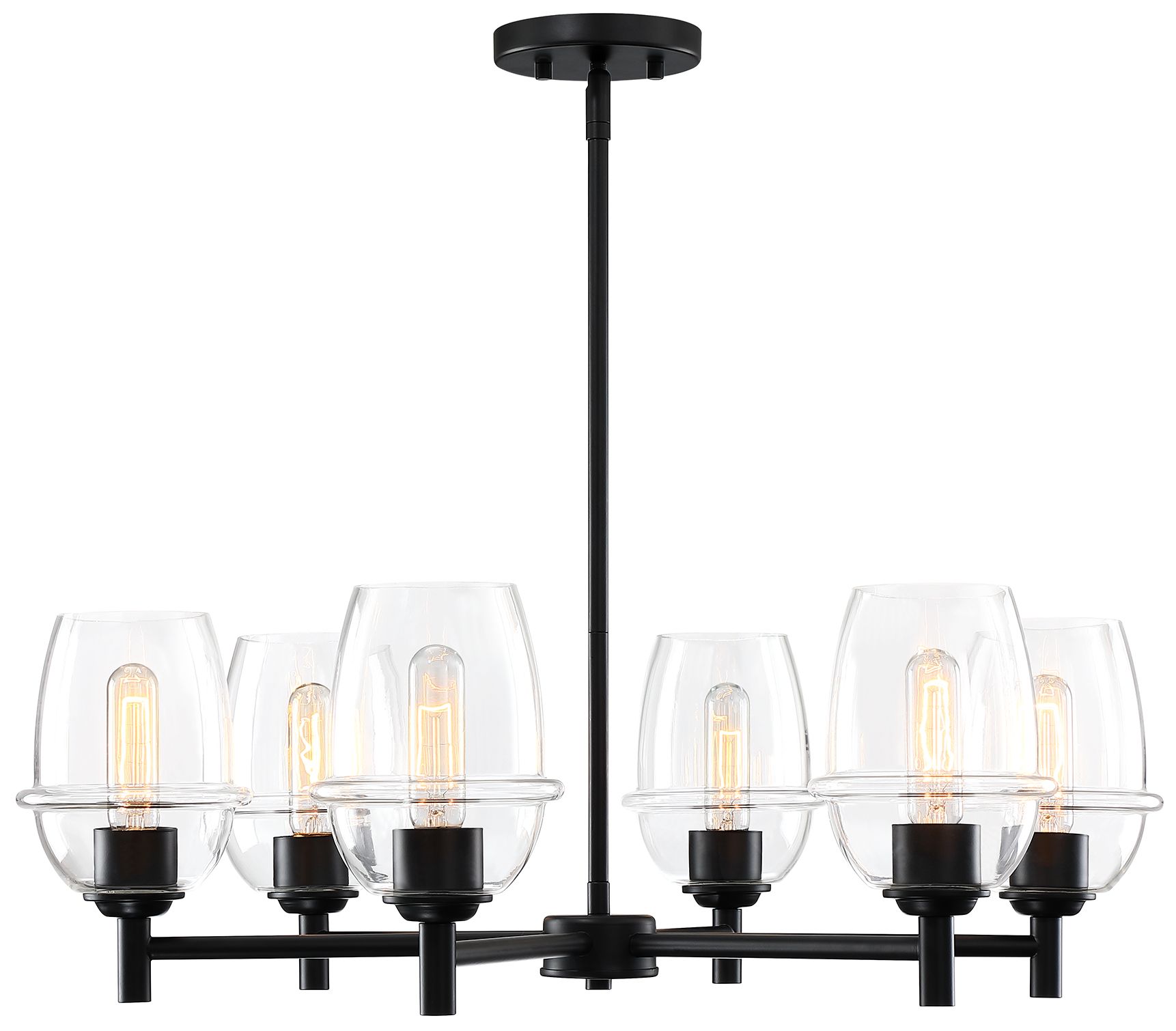 Image 3 Summer Jazz 6-Light Matte Black Transitional Shaded Chandelier more views