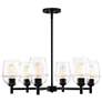 3_Summer Jazz 6-Light Matte Black Transitional Shaded Chandelier more views