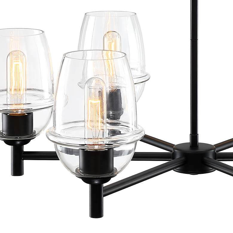 Image 4 Summer Jazz 6-Light Matte Black Transitional Shaded Chandelier more views