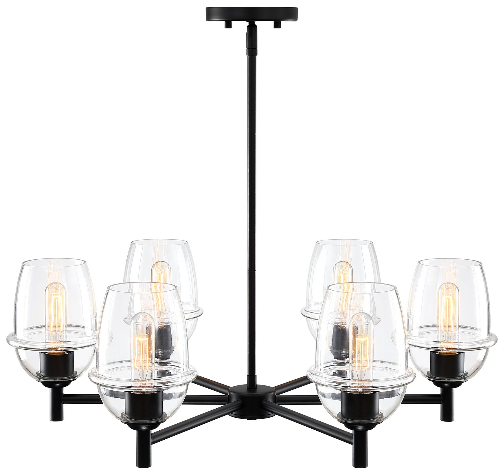 Image 6 Summer Jazz 6-Light Matte Black Transitional Shaded Chandelier more views