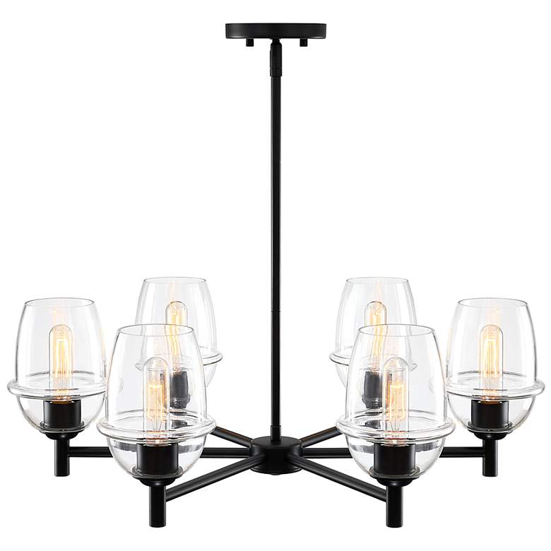 Image 6 Summer Jazz 6-Light Matte Black Transitional Shaded Chandelier more views