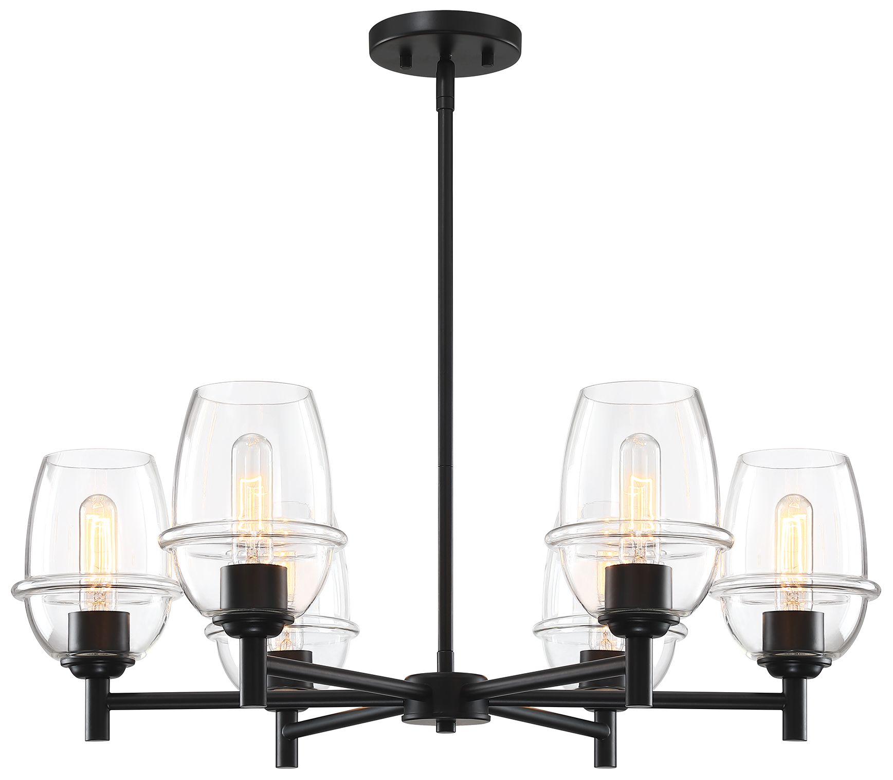 Image 7 Summer Jazz 6-Light Matte Black Transitional Shaded Chandelier more views