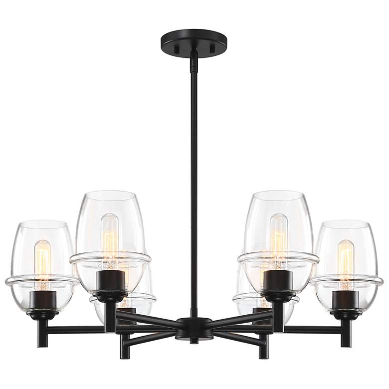 Image 7 Summer Jazz 6-Light Matte Black Transitional Shaded Chandelier more views
