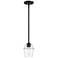 Summer Jazz 60 Watt 1-Light Matte Black Transitional Pendant Light