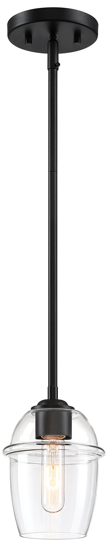 Image 3 Summer Jazz 60 Watt 1-Light Matte Black Transitional Pendant Light more views