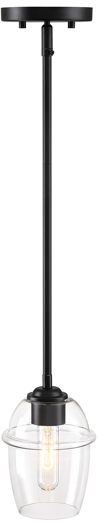 Image 4 Summer Jazz 60 Watt 1-Light Matte Black Transitional Pendant Light more views