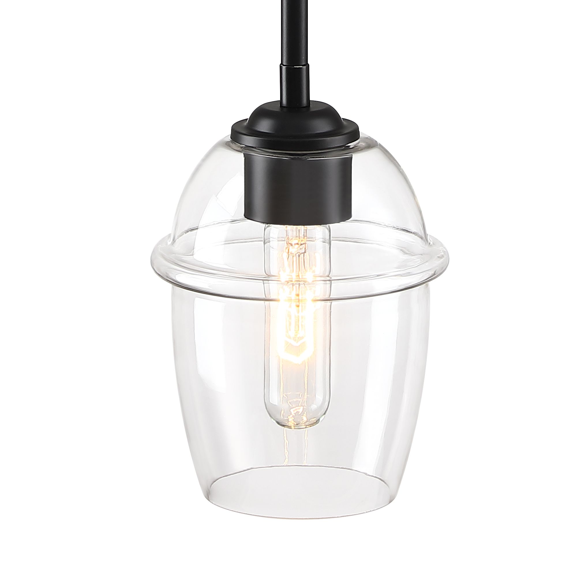 Image 5 Summer Jazz 60 Watt 1-Light Matte Black Transitional Pendant Light more views
