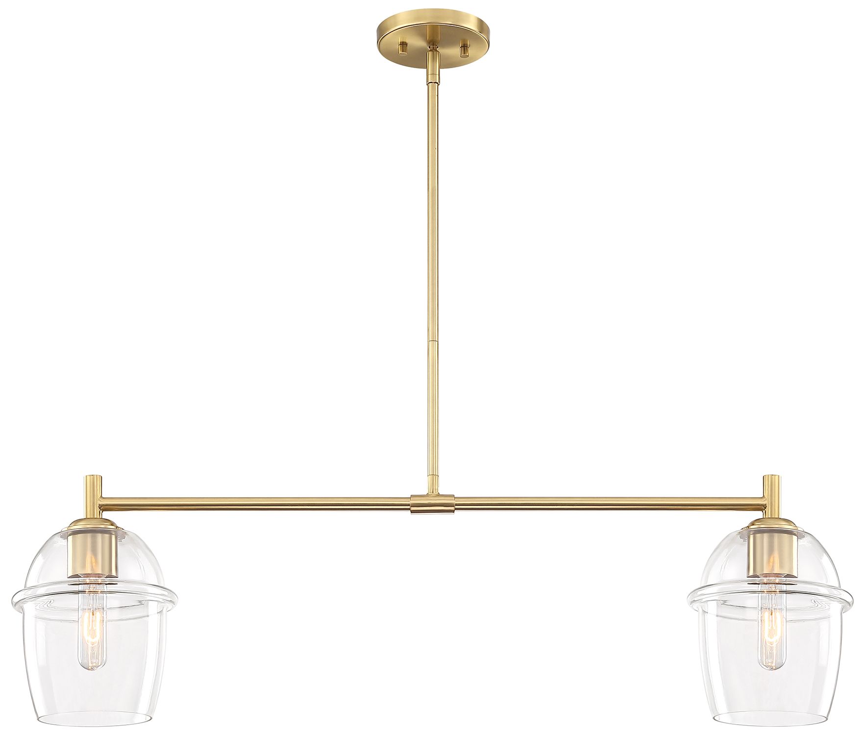 Image 3 Summer Jazz 60 Watt 2-Light Brushed Gold Transitional Island Light more views