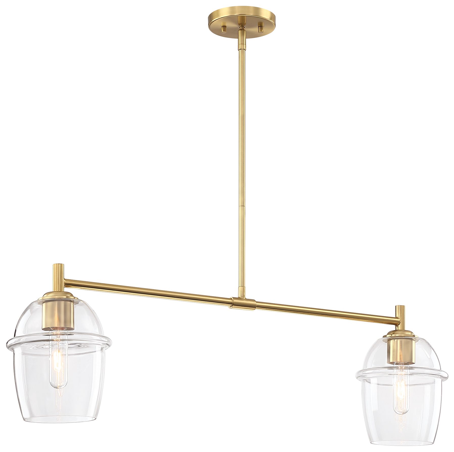 Image 4 Summer Jazz 60 Watt 2-Light Brushed Gold Transitional Island Light more views