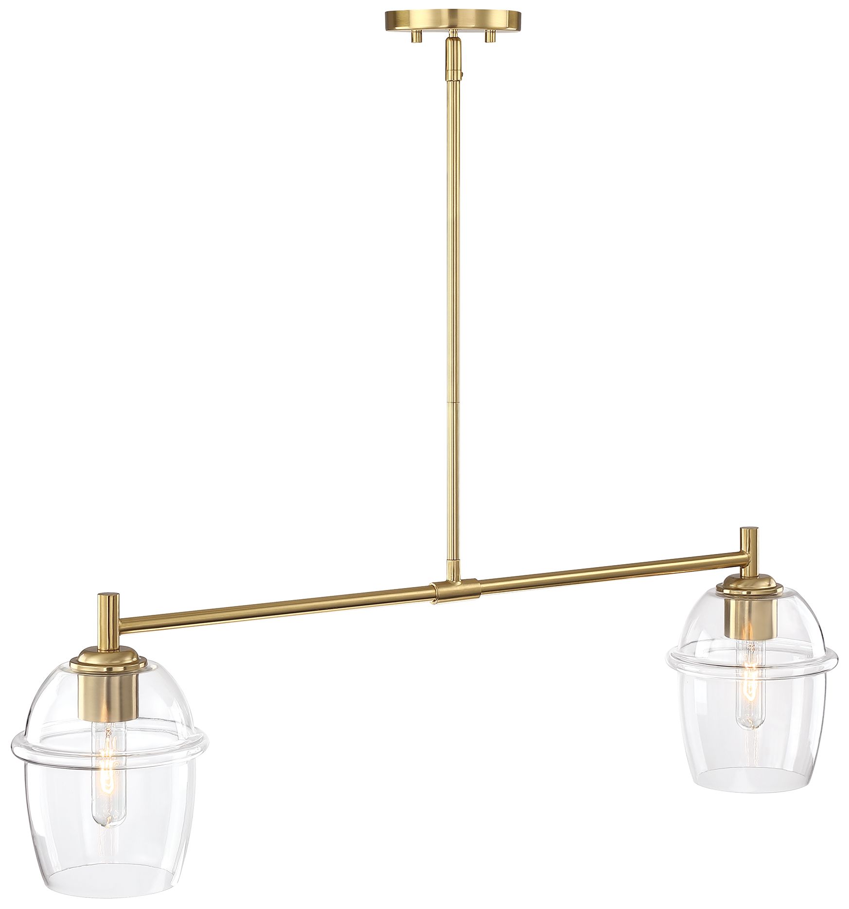 Image 5 Summer Jazz 60 Watt 2-Light Brushed Gold Transitional Island Light more views