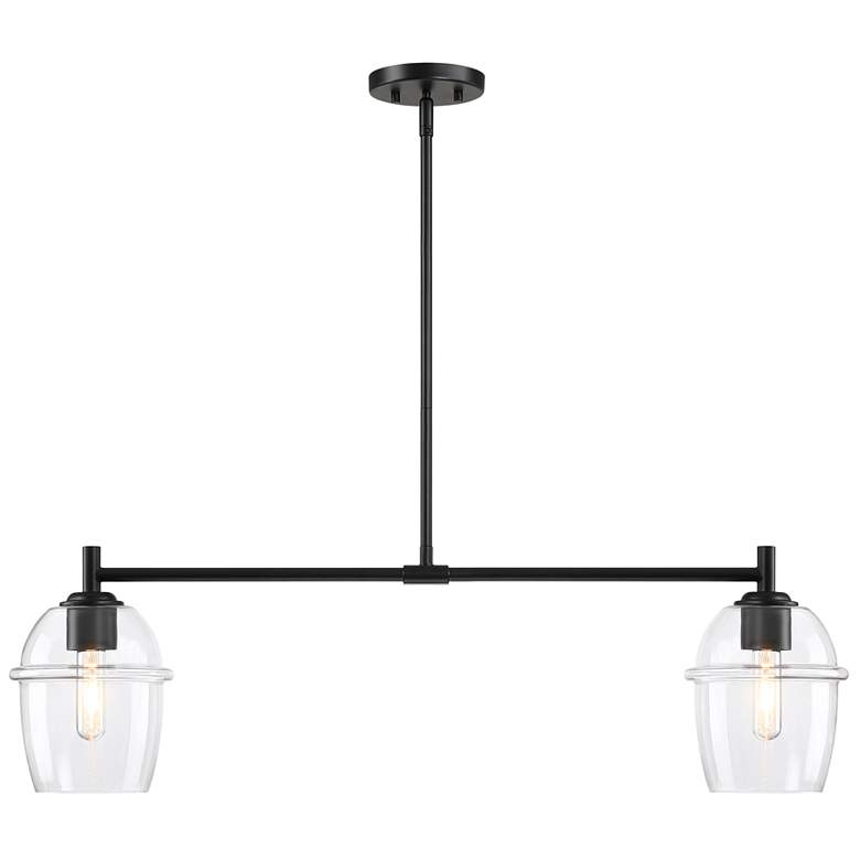 Image 1 Summer Jazz 60 Watt 2-Light Matte Black Transitional Island Light