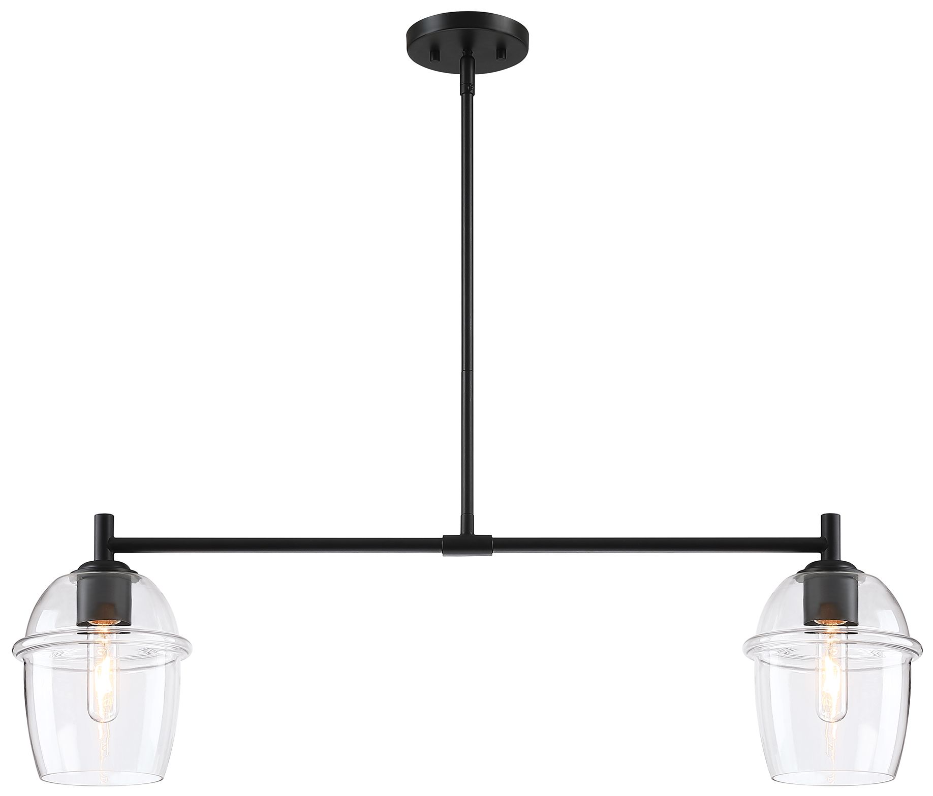 Image 3 Summer Jazz 60 Watt 2-Light Matte Black Transitional Island Light more views