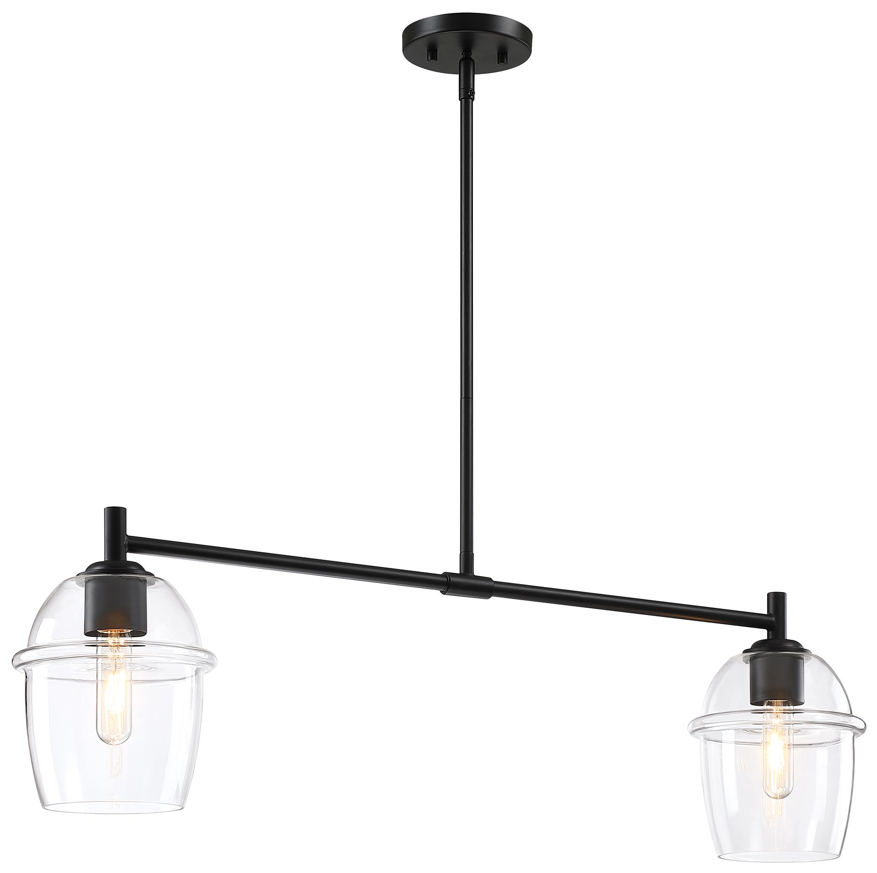 Image 4 Summer Jazz 60 Watt 2-Light Matte Black Transitional Island Light more views