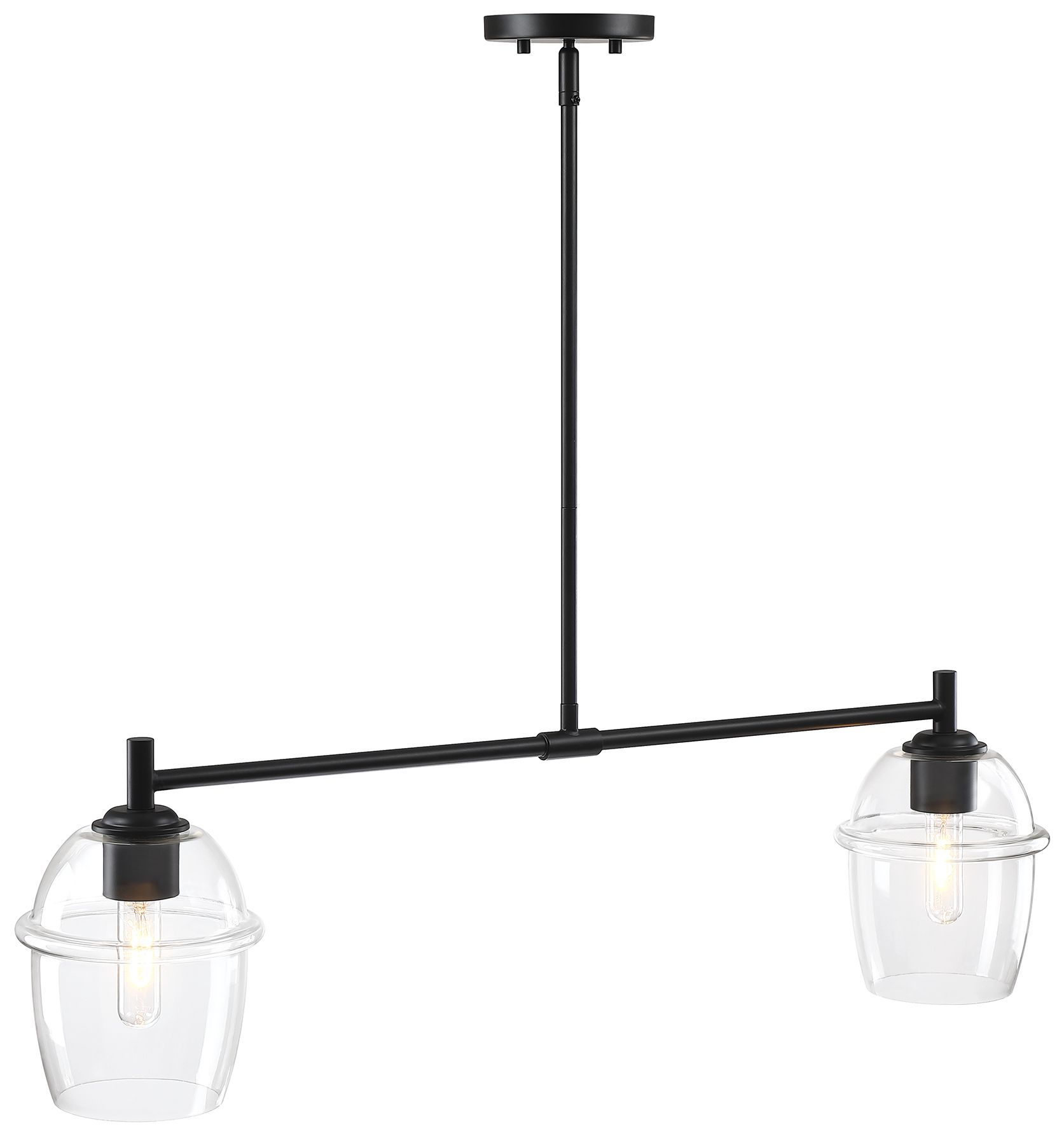 Image 5 Summer Jazz 60 Watt 2-Light Matte Black Transitional Island Light more views