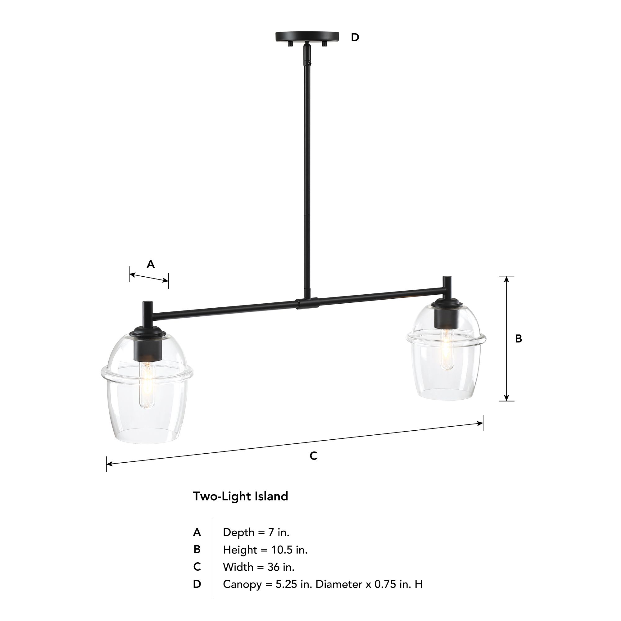 Image 7 Summer Jazz 60 Watt 2-Light Matte Black Transitional Island Light more views