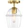 Summer Jazz 7 in. 1-Light Brushed Gold Transitional Semi Flush Mount