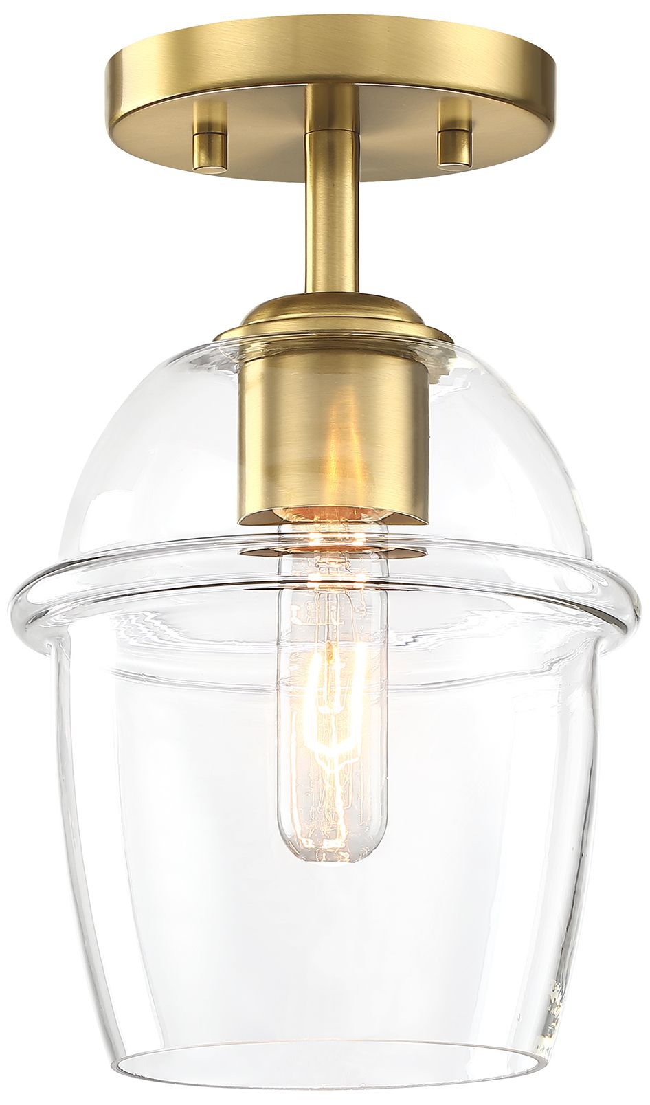 Image 3 Summer Jazz 7 in. 1-Light Brushed Gold Transitional Semi Flush Mount more views