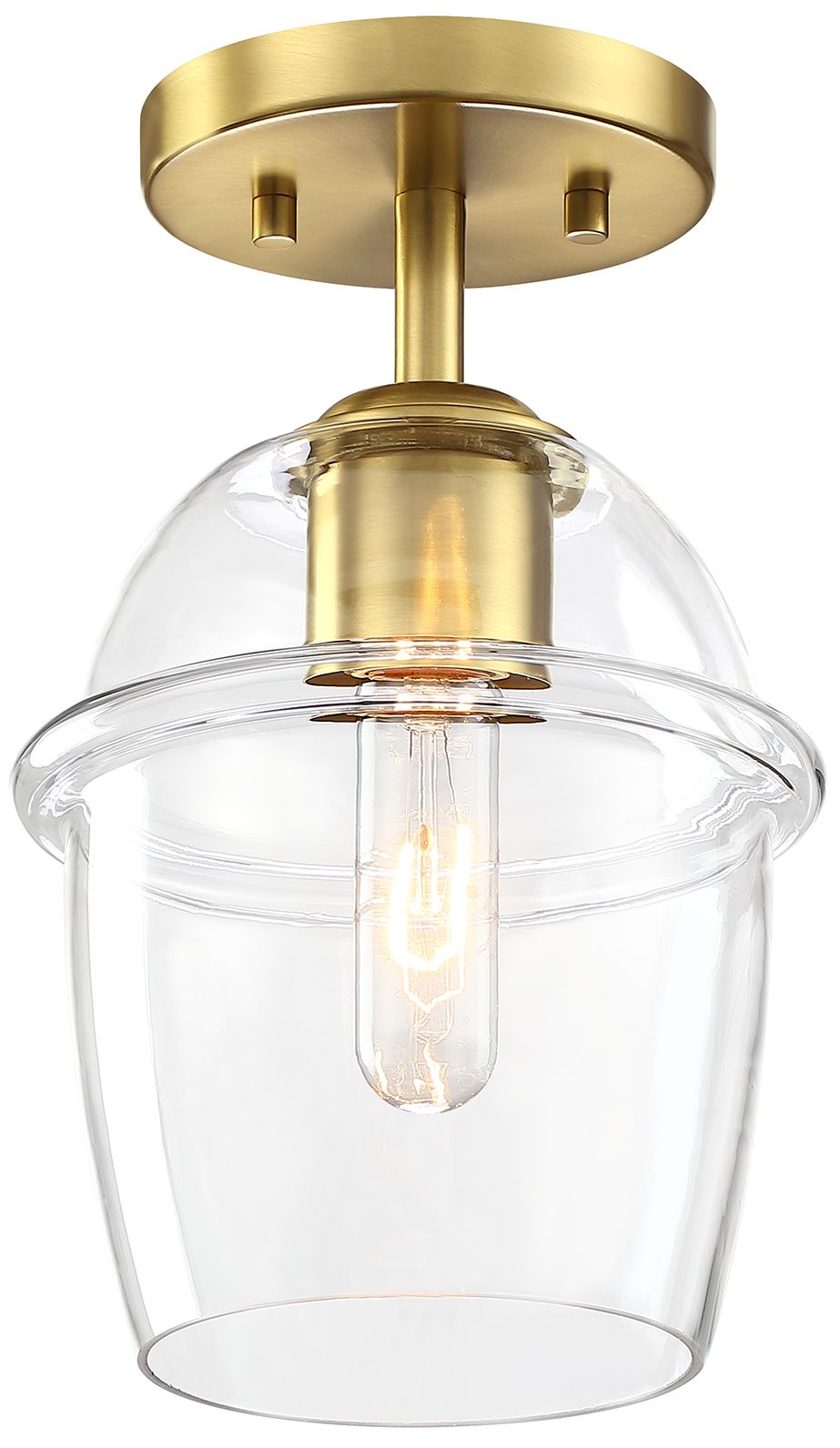 Image 4 Summer Jazz 7 in. 1-Light Brushed Gold Transitional Semi Flush Mount more views