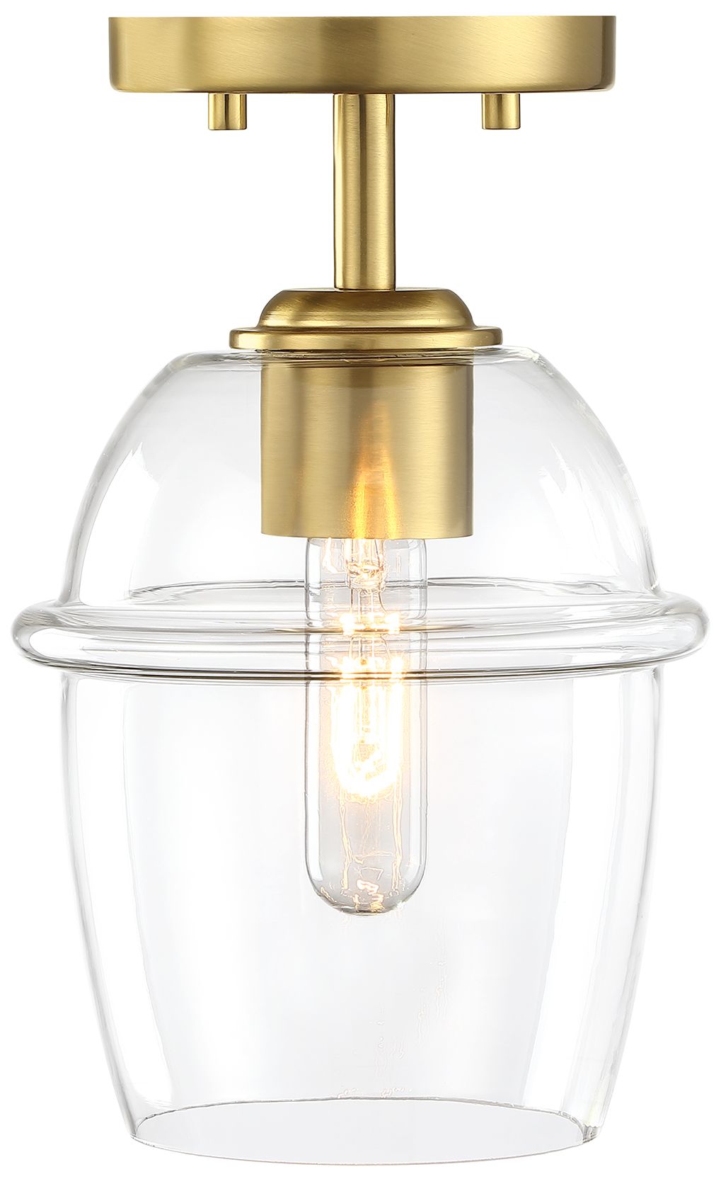 Image 5 Summer Jazz 7 in. 1-Light Brushed Gold Transitional Semi Flush Mount more views